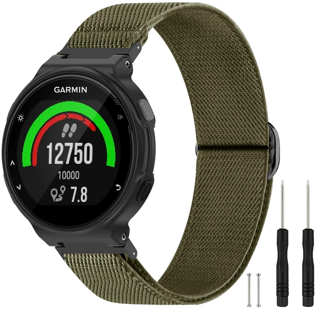 Main image of Elastic Nylon Watchband Compatible with Garmin Forerunner 235/220/230/620/630/735XT,Soft Adjustable Sport Stretchy Replacement Strap for Forerunner 235 Lite/Approach S20/S6/S5 Accessory