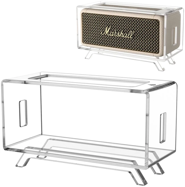 Main image of Acrylic Desktop Stand Holder Compatible with Marshall Emberton/Emberton II/Emberton III Portable Speaker, Table Holder Display Shelf Speaker Desktop Stand Shelf (Transparent)