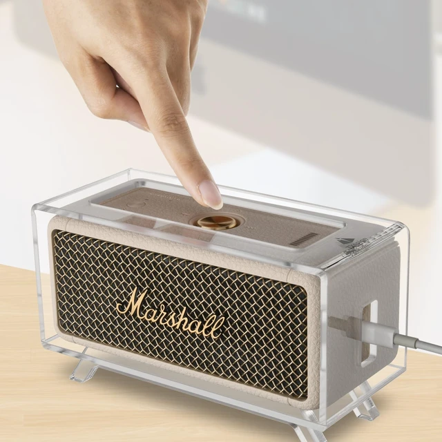 Alt view image 4 of 7 - Acrylic Desktop Stand Holder Compatible with Marshall Emberton/Emberton II/Emberton III Portable Speaker, Table Holder Display Shelf Speaker Desktop Stand Shelf (Transparent)