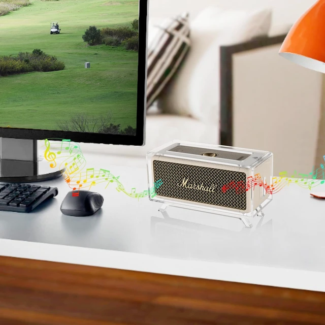 Alt view image 7 of 7 - Acrylic Desktop Stand Holder Compatible with Marshall Emberton/Emberton II/Emberton III Portable Speaker, Table Holder Display Shelf Speaker Desktop Stand Shelf (Transparent)