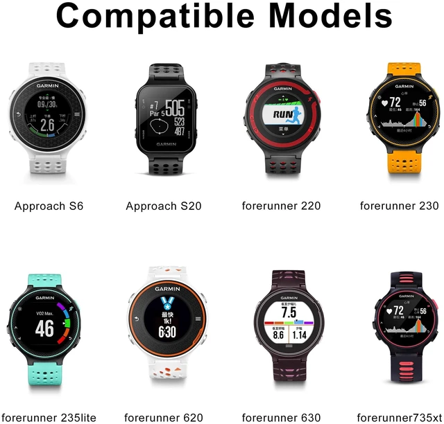 Alt view image 3 of 7 - Elastic Nylon Watchband Compatible with Garmin Forerunner 235/220/230/620/630/735XT,Soft Adjustable Sport Stretchy Replacement Strap for Forerunner 235 Lite/Approach S20/S6/S5 Accessory