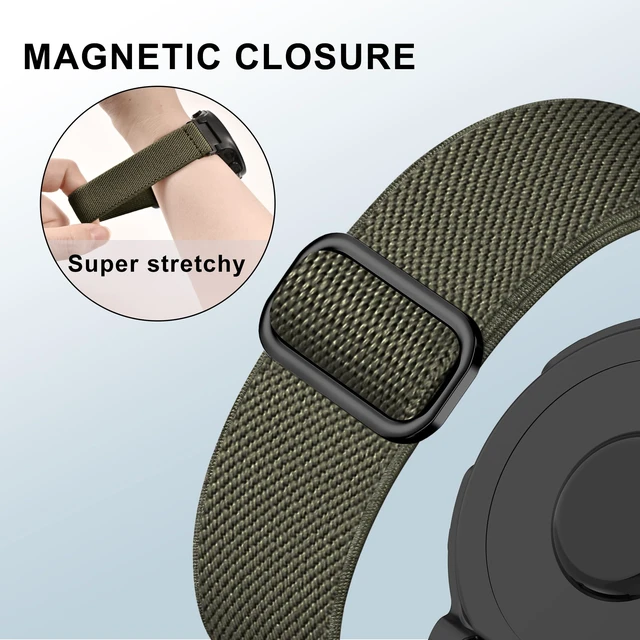 Alt view image 4 of 7 - Elastic Nylon Watchband Compatible with Garmin Forerunner 235/220/230/620/630/735XT,Soft Adjustable Sport Stretchy Replacement Strap for Forerunner 235 Lite/Approach S20/S6/S5 Accessory