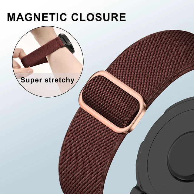 Alt view image 4 of 7 - Elastic Nylon Watchband Compatible with Garmin Forerunner 235/220/230/620/630/735XT,Soft Adjustable Sport Stretchy Replacement Strap for Forerunner 235 Lite/Approach S20/S6/S5 Accessory