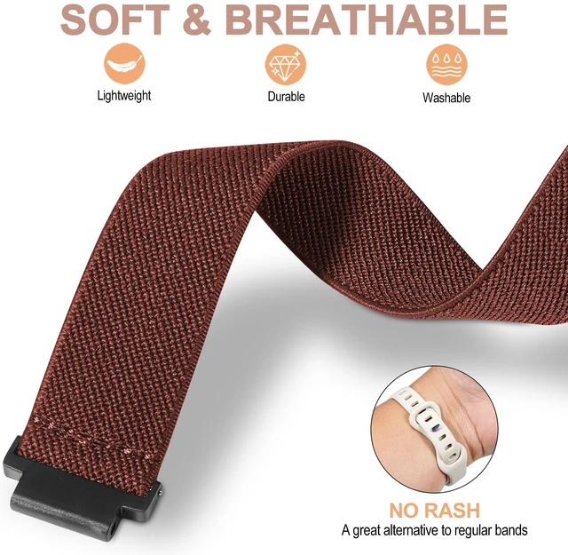 Alt view image 5 of 7 - Elastic Nylon Watchband Compatible with Garmin Forerunner 235/220/230/620/630/735XT,Soft Adjustable Sport Stretchy Replacement Strap for Forerunner 235 Lite/Approach S20/S6/S5 Accessory