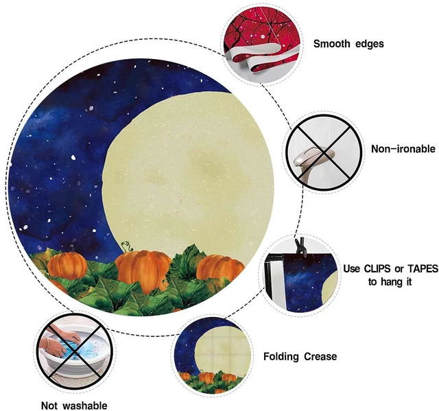 Alt view image 7 of 7 - Fall Halloween Backdrop for Photography Full Moon Night Pumpkin Background Pumpkin Patch Banner for Kids Baby Shower Birthday Party Cake Table Banner Studio Photography Props