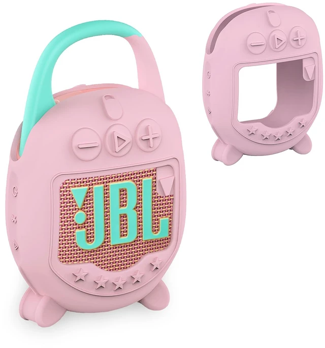 Main image of Silicone Cover Case for JBL Clip 5 Portable Bluetooth Speaker, Pink Protective Soft Skin for Clip 5 Speaker Holder Accessories, Portable Stand Up Case, Shockproof and Anti-Scratch Cover