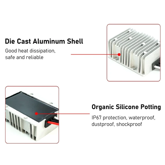 Alt view image 7 of 7 - DC 12V 24V to 36V Boost Converter 540W 15A Step Up Voltage Regulator IP67 for Car Audio and Power Supply