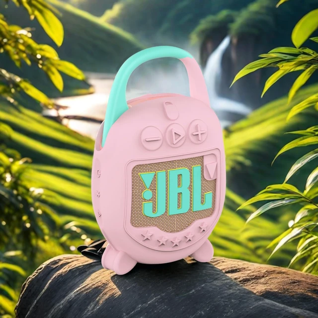 Alt view image 7 of 7 - Silicone Cover Case for JBL Clip 5 Portable Bluetooth Speaker, Pink Protective Soft Skin for Clip 5 Speaker Holder Accessories, Portable Stand Up Case, Shockproof and Anti-Scratch Cover