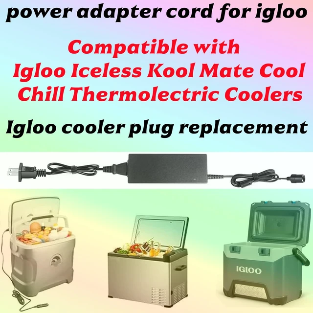 Alt view image 4 of 7 - 12V Power Adapter for Plug in Coolers Vehicles Igloo Iceless Thermoelectric Coolers Compatible with Igloo Iceless Kool Mate Cool Chill Thermolectric Coolers DC12V car Cooler Replacement Cord