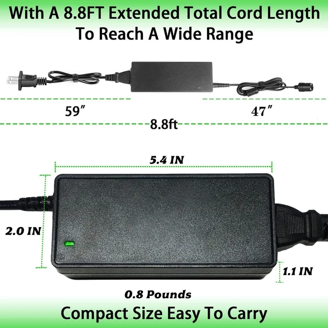 Alt view image 5 of 7 - 12V Power Adapter for Plug in Coolers Vehicles Igloo Iceless Thermoelectric Coolers Compatible with Igloo Iceless Kool Mate Cool Chill Thermolectric Coolers DC12V car Cooler Replacement Cord