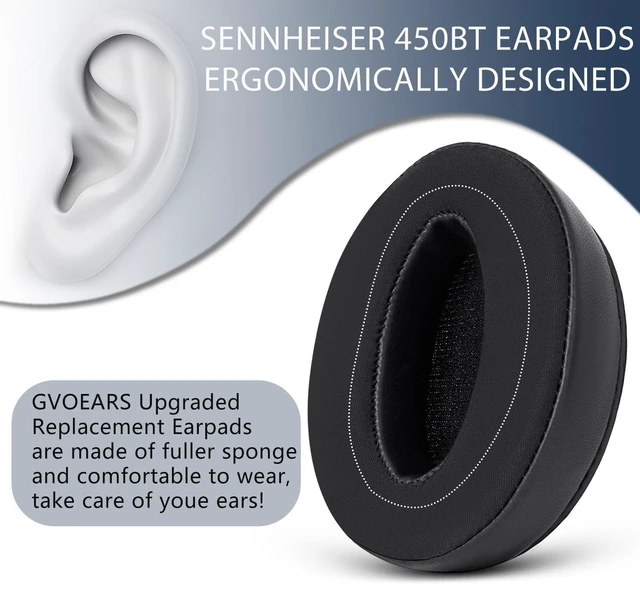 Alt view image 5 of 7 - Cooling-Gel Ear Pads for Sennheiser HD4.50BT HD4.50BTNC HD4.40BT - Black Replacement Also for 4.50SE / 4.30G / 4.20S / 458BT / 450 / 450BT / 400S / 350BT, Ice Silk Fabric & High-Density Foam