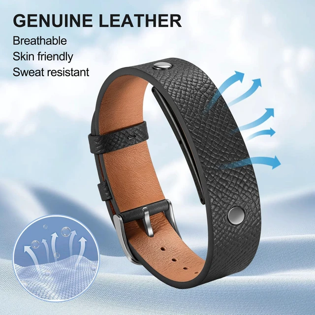 Alt view image 3 of 7 - Band for Google Fitbit Air Genuine Leather Strap Wristband Men Women (No Tracker)