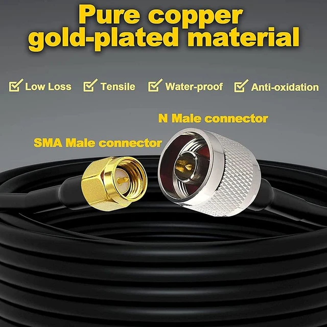 Alt view image 3 of 6 - 75ft N Male to SMA Male RG58 Coax Cable for Antenna & SDR 75ft RF jumper for nearby antennas, SDR receivers and compatible 50-ohm equipment; standard SMA, not RP-SMA