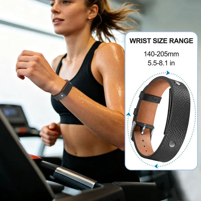 Alt view image 5 of 7 - Band for Google Fitbit Air Genuine Leather Strap Wristband Men Women (No Tracker)