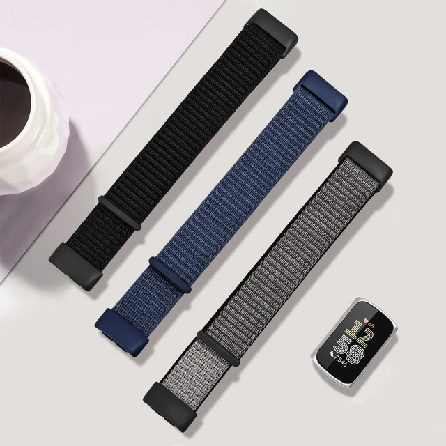 Alt view image 2 of 7 - Nylon Watch Bands Compatible with Fitbit Charge 6/Charge 5 3 Pack Hook and Loop Soft Lightweight Breathable Wristband Adjustable Sport Strap for Charge 6/5 Accessory Women Men