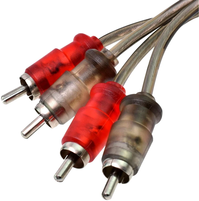 Main image of Audio RCA Interconnect Cable Patch Male to Male OFC Spiral Braid (18FT, 2 Pack)