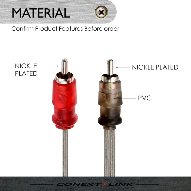 Alt view image 3 of 6 - Audio RCA Interconnect Cable Patch Male to Male OFC Spiral Braid (18FT, 2 Pack)