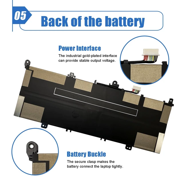 Alt view image 6 of 6 - 50.97Wh DK04XL Laptop Battery Replacement for HP Chromebook x360 13c Series Enterprise Elite C1030 Series L93531-2C1 HSTNN-DB9W DK04050XL 7.7V 6290mAh