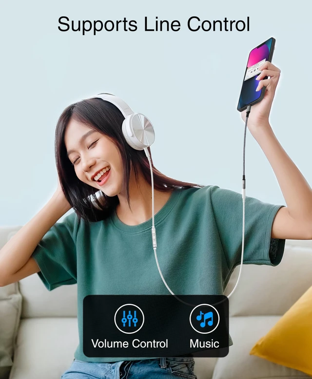 Alt view image 3 of 7 - USB C to 3.5mm Audio Adapter - (18cm, Female AUX to USB C Adapter, USBC to Headphone Jack, USB-C Dongle, Type C to 1/8) - Compatible with Phone, Tablets, Laptops, Headset, Speakers
