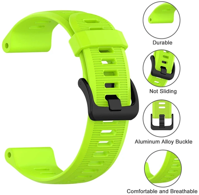Alt view image 2 of 7 - 22mm Watch Band for Garmin Forerunner 935/945/955/965/745/Fenix 5/6 Silicone Strap Compatible with Garmin Fenix 5 plus/Fenix 6 Pro/Approach S60 Smartwatch Replacement