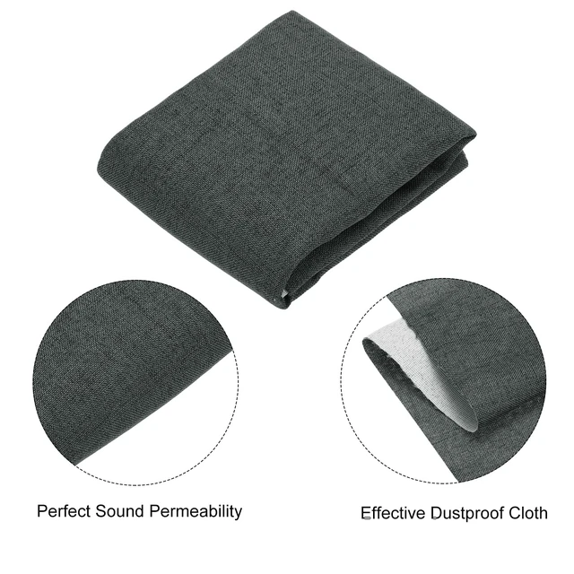 Alt view image 3 of 5 - Dark Gray Speaker Grill Cloth 40"x58" Stereo Box Fabric Protective Dustproof Mesh Breathable Replacement Cover for Home Stage Speakers,Media Cabinet,KTV Box(1x1.48m)