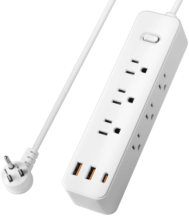 Main image of 15FT Power Strip Surge Protector, 12-in-1 Power Bar with Multiple Outlets, 9 Outlet 3 USB Ports, Flat Plug Power Strip Surge Protector, Multi Outlet Wall Plug for Travel, College, Dorm Room Essentials