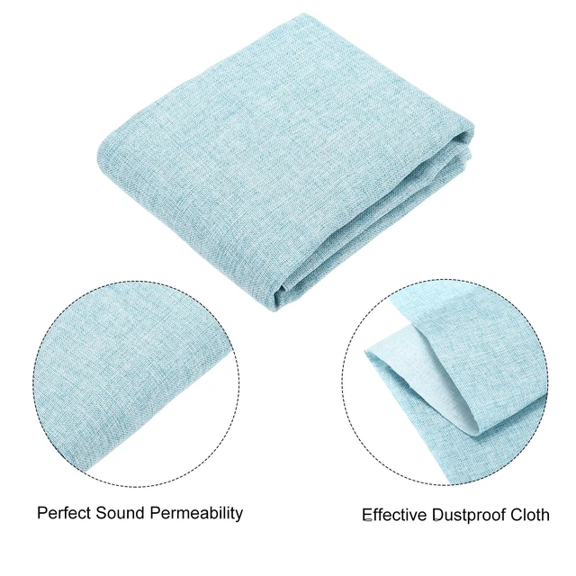 Alt view image 3 of 5 - Light Blue Speaker Grill Cloth 40"x58" Stereo Box Fabric Protective Dustproof Mesh Breathable Replacement Cover for Home Stage Speakers,Media Cabinet,KTV Box(1x1.48m)