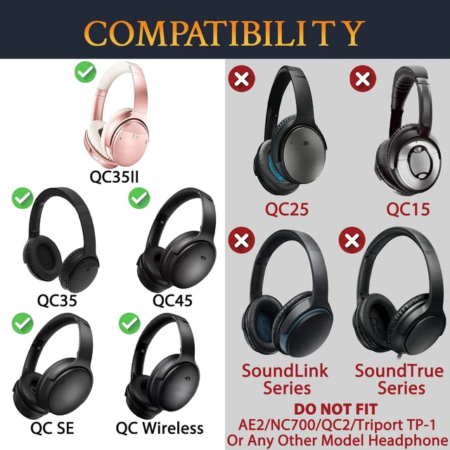 Alt view image 2 of 7 - Metal Swivel Pins Replacement Parts Kit for Bose QuietComfort 35/QC35/QC35 II/QC45/QuietComfort SE (QC SE)/Quiet Comfort Wireless Headphones, Hinge Screws Accessories and Gasket - Rose Gold