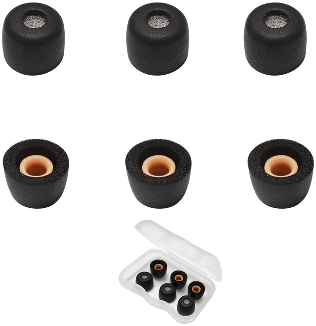 Main image of Small (S) Memory Foam Earbuds Tips Replacement for Small Ear Canals 3 Pairs Universal Anti Slip Foam Ear Tips with Filter Screen, Noise Isolating Secure Fit for Slim Ear Canals, Black
