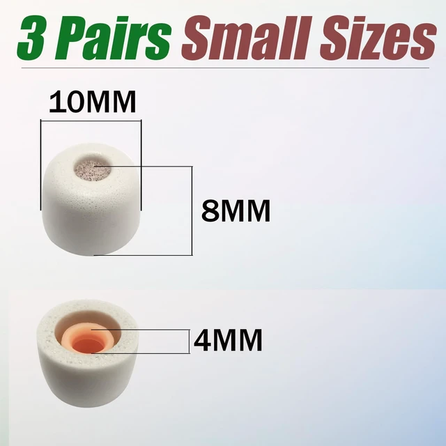Alt view image 5 of 6 - Small (S) Memory Foam Earbuds Tips Replacement For Small Ear Canals