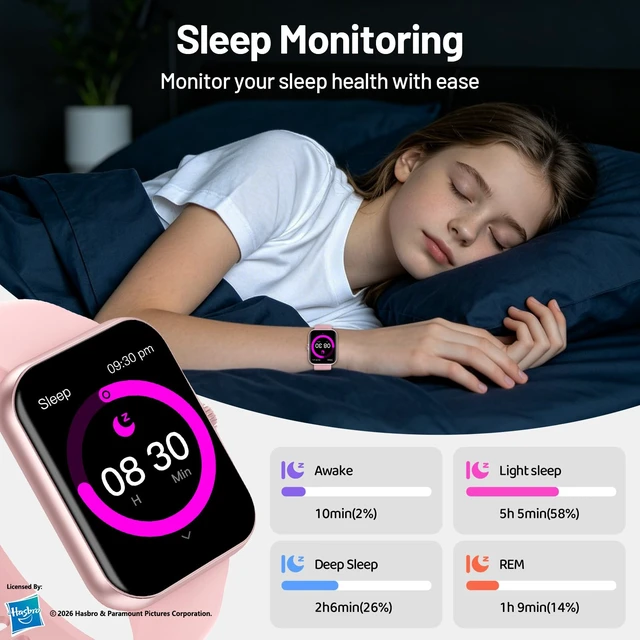 Alt view image 5 of 7 - Fitness Tracker Smartwatch, Kids Smartwatch IP68, Fucsia Smartwatch for Kids 1.83-inch HD, Voice Calls, Sleep Calories Sports Mode, Pedometer Bluetooth Music Message Notifications