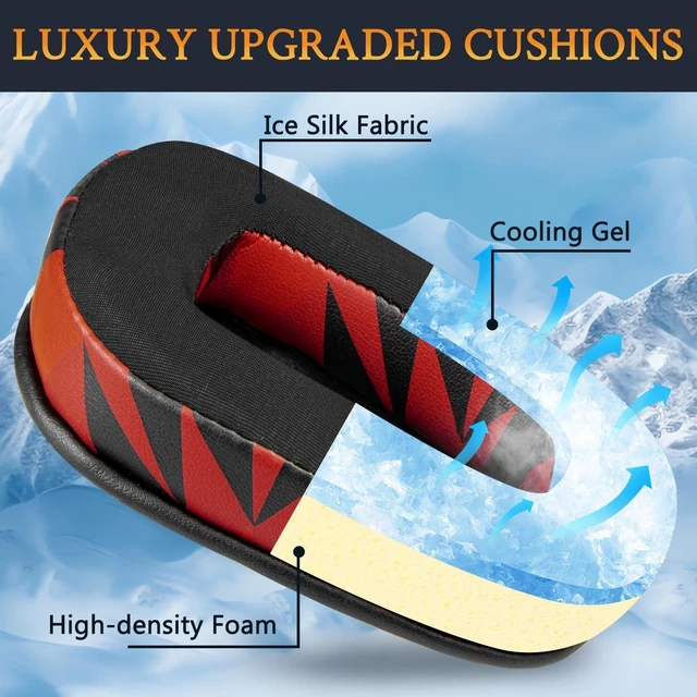 Alt view image 4 of 7 - Cooling Gel Ear Pads Cushions Replacement for Logitech G35 G930 G933 G935 G633 G635 G533 G430 G431 G432 G433 Gaming Headset, Earpads for G332 G230 G231 G233 Headphones - Red Storm
