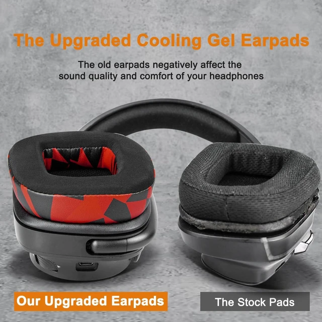 Alt view image 6 of 7 - Cooling Gel Ear Pads Cushions Replacement for Logitech G35 G930 G933 G935 G633 G635 G533 G430 G431 G432 G433 Gaming Headset, Earpads for G332 G230 G231 G233 Headphones - Red Storm
