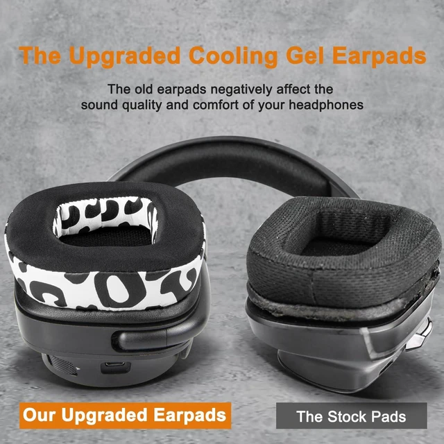 Alt view image 6 of 7 - Cooling Gel Ear Pads Cushions Replacement for Logitech G35 G930 G933 G935 G633 G635 G533 G430 G431 G432 G433 Gaming Headset, Earpads for G332 G230 G231 G233 Headphones - Snow Leopard