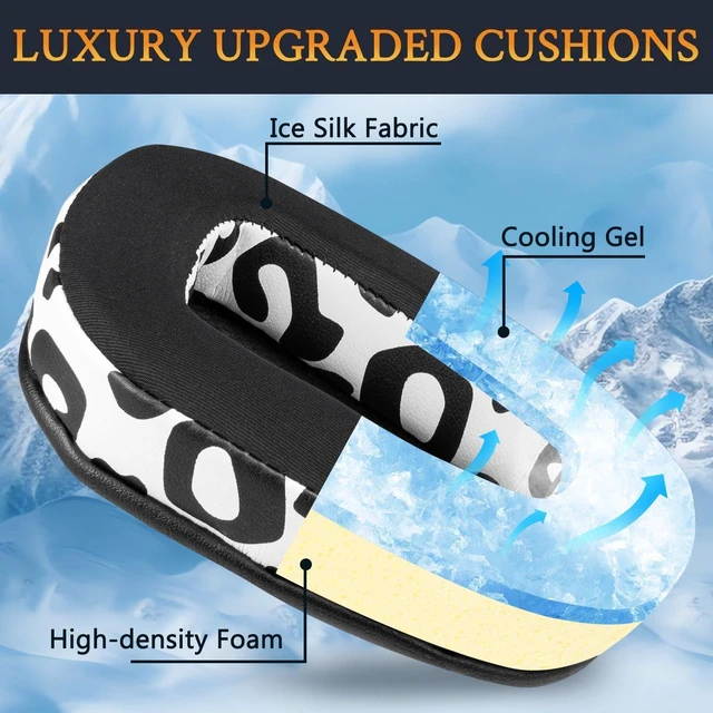 Alt view image 4 of 7 - Cooling Gel Ear Pads Cushions Replacement for Logitech G35 G930 G933 G935 G633 G635 G533 G430 G431 G432 G433 Gaming Headset, Earpads for G332 G230 G231 G233 Headphones - Snow Leopard