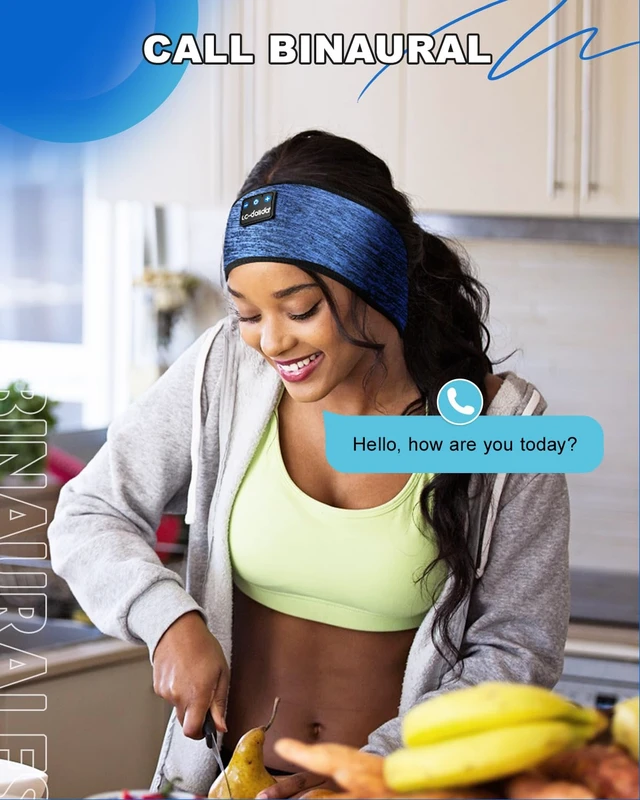 Alt view image 6 of 7 - Sleep Headphones Wireless Bluetooth Headbands, Women Sports Earphones Sweat Head Bands, Over-Ear Headphones Headbands for Women's Hair Ultra-Thin Perfect for Side Sleepers Workout Yoga
