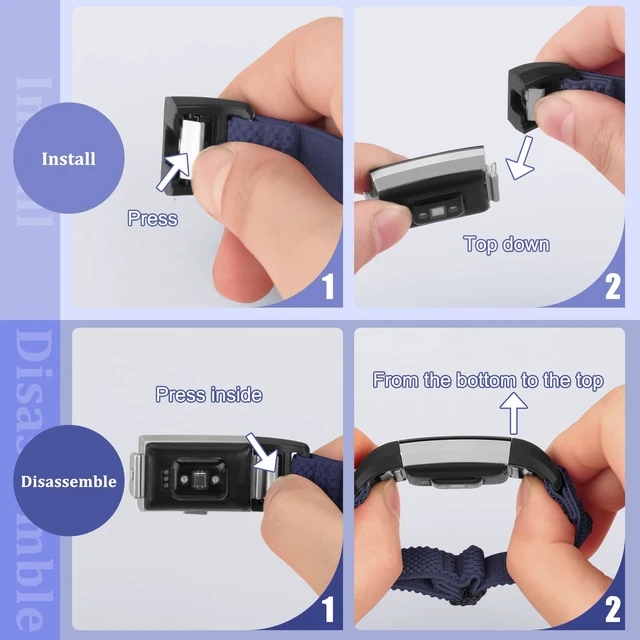 Alt view image 4 of 6 - Elastic Bands Compatible with Fitbit Charge 2 Band, Adjustable Stretchy Soft Nylon Solo Loop Replacement Strap for Fitbit Charge 2 Women Men