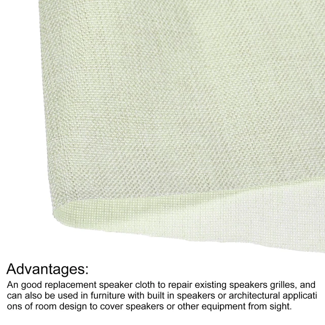 Alt view image 4 of 5 - Cream Speaker Grill Cloth 40"x58" Stereo Box Fabric Protective Dustproof Mesh Breathable Replacement Cover for Home Stage Speakers,Media Cabinet,KTV Box(1x1.48m)