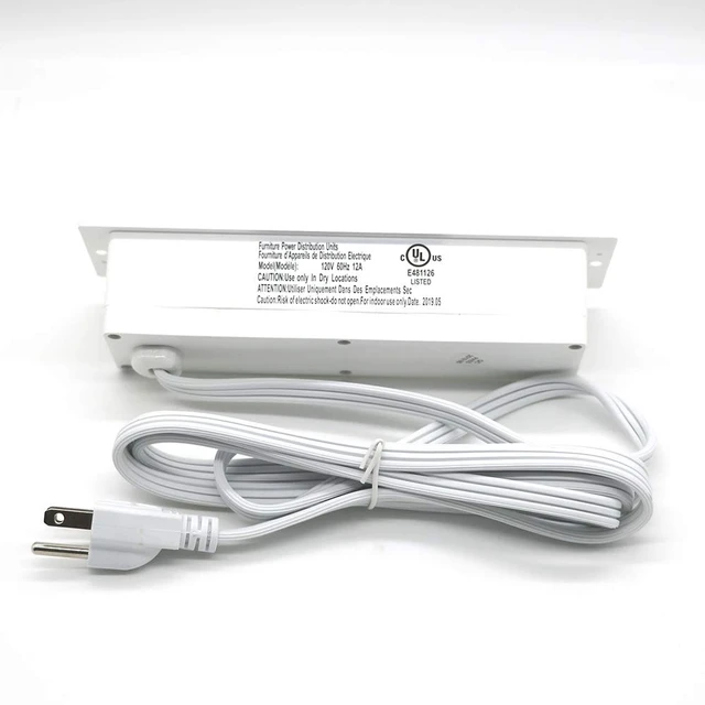 Alt view image 4 of 4 - Recessed Power Strip Socket with USB Ports Mountable Desk Power Outlet Desktop Power Strip 4 AC Outlets 2 USB Ports for Conference Cabinet Sofa Countertop UL Listed