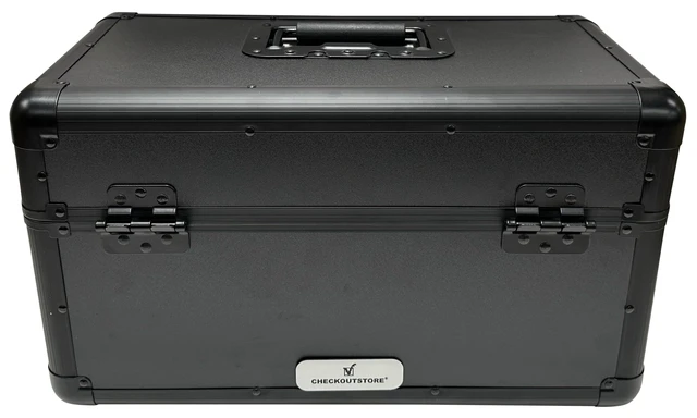 Alt view image 3 of 5 - Black Aluminum 7" 45 RPM Record Storage Box (Holds Up to 200 Records)