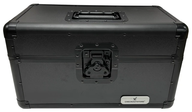Alt view image 2 of 5 - Black Aluminum 7" 45 RPM Record Storage Box (Holds Up to 200 Records)
