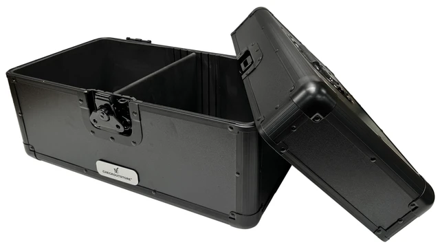 Alt view image 4 of 5 - Black Aluminum 7" 45 RPM Record Storage Box (Holds Up to 200 Records)
