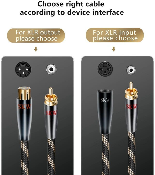 Alt view image 2 of 7 - Single XLR Male to RCA Male Cable, BG Series Ultra-high Purity Copper Audio Cable 9.8ft/3M (1 Cable)