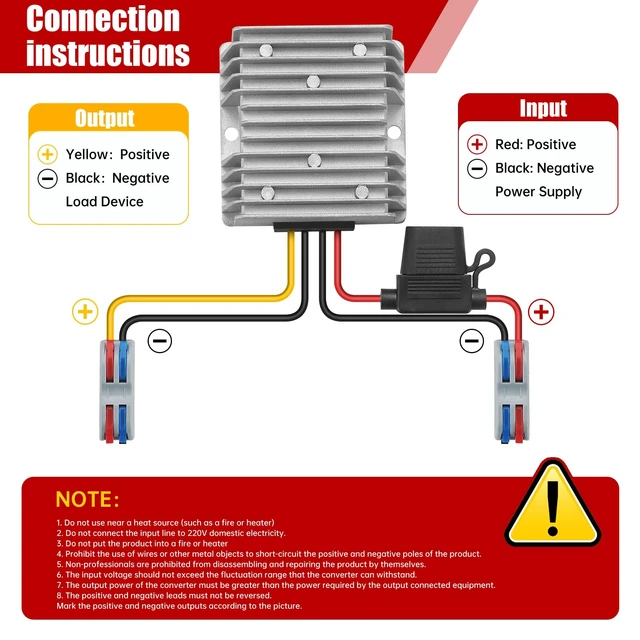 Alt view image 5 of 7 - 240W DC-DC Buck Converter, 30V-60V to 24V 10A, Waterproof Transformer for Truck/RV/Solar, Power Supply for CCTV Cameras, Overload and Short-Circuit Protection (IP67,)