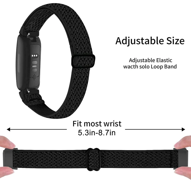 Alt view image 3 of 6 - 5-Pack Elastic Nylon Bands Compatible with Fitbit Inspire 3/Inspire 2/Inspire HR/Inspire, Breathable Adjustable Replacement Stretchy Nylon Loop Wristband Sport Strap for Women Men, 502