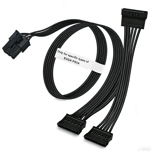 Main image of SATA Power Cable 6 Pin to 3X SATA for EVGA Supernova PSUs (G1/G2/G3/GS/GA/GM/B2/P2/T2), Not Compatible with GQ Series & 1000PS/850GS/1050GS, 20-in(50cm)