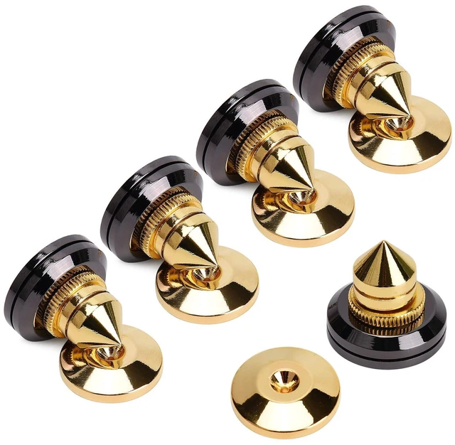 Main image of Adjustable Speaker Isolation Spikes, 4 Pack Speaker Isolation Feet Anti Vibration Audio Feet for Subwoofer, Turntable, Amplifier, Speaker Stands & Home Audio Equipment Reduced Resonance