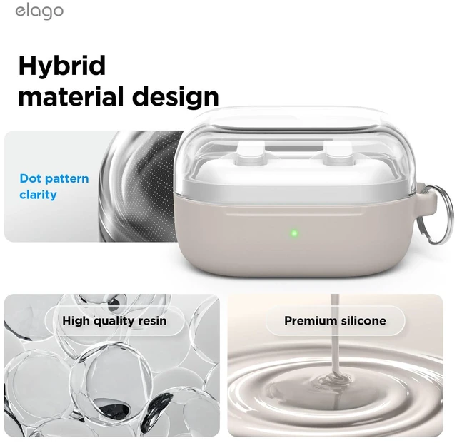 Alt view image 4 of 7 - Duo Case for Galaxy Buds 4 Pro & Galaxy Buds 4 Duo with Carabiner, Premium Silicone + TPU Cover, Wireless Charging, for Men, for Women (Clear - Stone)