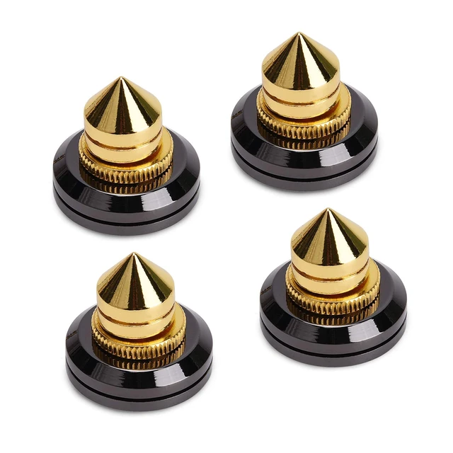 Alt view image 3 of 7 - Adjustable Speaker Isolation Spikes, 4 Pack Speaker Isolation Feet Anti Vibration Audio Feet for Subwoofer, Turntable, Amplifier, Speaker Stands & Home Audio Equipment Reduced Resonance