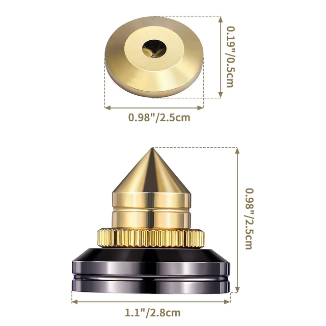 Alt view image 7 of 7 - Adjustable Speaker Isolation Spikes, 4 Pack Speaker Isolation Feet Anti Vibration Audio Feet for Subwoofer, Turntable, Amplifier, Speaker Stands & Home Audio Equipment Reduced Resonance